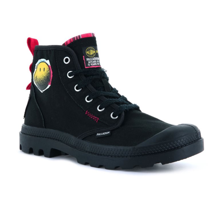 Bottes Palladium Pampa X Smiley 1970 Femme Noir | FR GJX986E